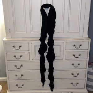 Black Crocheted Scarf